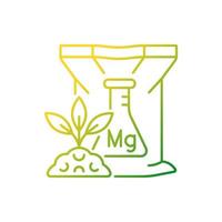 Magnesium fertilizer gradient linear vector icon. Chemical plant and soil supplement. Magnesia enrichment. Thin line color symbol. Modern style pictogram. Vector isolated outline drawing