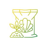 Shellfish fertilizer gradient linear vector icon. Organic soil and plants supplement. Seafood byproduct as feeding. Thin line color symbol. Modern style pictogram. Vector isolated outline drawing