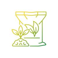 Organic fertilizers gradient linear vector icon. Natural supplements for soil and plants. Minerals and nutrients. Thin line color symbol. Modern style pictogram. Vector isolated outline drawing