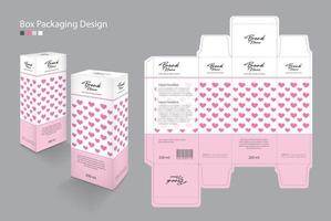 Box, Packaging Template for cosmetic, Supplement, spa, Beauty, food, Hair, Skin, lotion, medicine, cream. 3d boxes mockups. vector