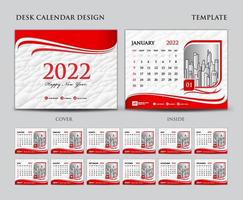 conjunto de plantillas de calendario 2022, calendario de escritorio 2022 año y diseño de portada, diseño de planificador, vector eps10