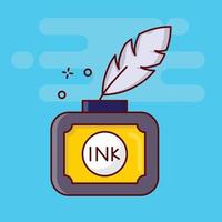 feather ink vector illustration on a background.Premium quality symbols. vector icons for concept and graphic design.