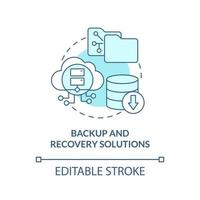 Backup and recovery solutions turquoise concept icon vector