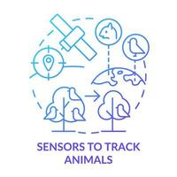 Sensors to track animals blue gradient concept icon vector