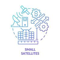 Small satellites blue gradient concept icon vector