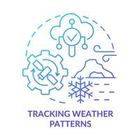 Tracking weather patterns blue gradient concept icon vector