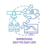 Improving day to day life blue gradient concept icon vector