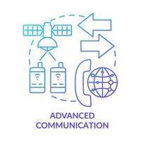 Advanced communication blue gradient concept icon vector