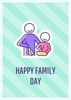 Happy family day greeting card with color icon element. Thanks to best family ever. Postcard vector design. Decorative flyer with creative illustration. Notecard with congratulatory message