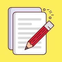 ilustración de vector de escritura de papel en un fondo. símbolos de calidad premium. iconos vectoriales para concepto y diseño gráfico.