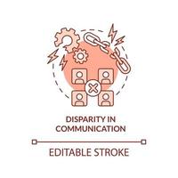 Disparity in communication terracotta concept icon