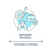 Diffusion of focus turquoise concept icon vector