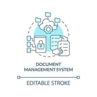 icono de concepto turquesa del sistema de gestión de documentos vector