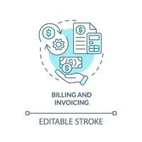 Billing and invoicing turquoise concept icon vector