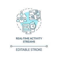 Real time activity streams turquoise concept icon vector