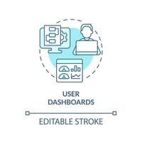 Paneles de usuario icono de concepto turquesa vector