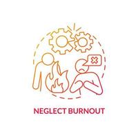 Neglect burnout red gradient concept icon vector