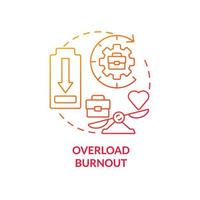 Overload burnout red gradient concept icon vector