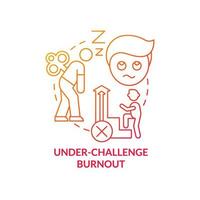 Under challenge burnout red gradient concept icon vector