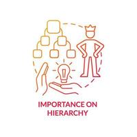 Importance on hierarchy red gradient concept icon vector