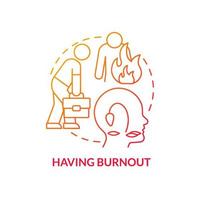 Having burnout red gradient concept icon vector