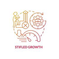 Stifled growth red gradient concept icon vector