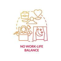 No work life balance red gradient concept icon vector