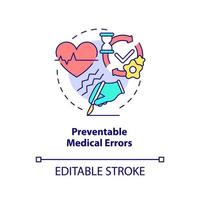 icono de concepto de errores médicos prevenibles vector