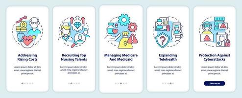 Healthcare difficulties onboarding mobile app screen vector