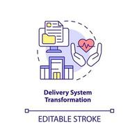 Delivery system transformation concept icon vector