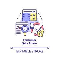 Consumer data access concept icon vector