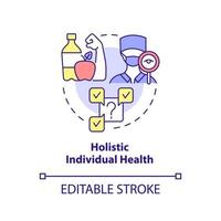 icono de concepto de salud individual holística vector