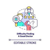 Difficulty finding good doctor concept icon vector