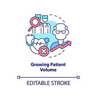 icono de concepto de volumen de paciente creciente