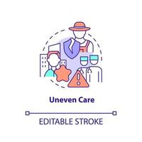 Uneven care concept icon vector