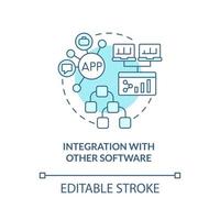 Integration with other software turquoise concept icon vector