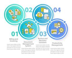 herramientas para la plantilla de infografía de círculo de lugar de trabajo virtual vector