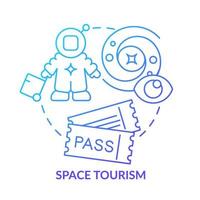 Space tourism blue gradient concept icon vector