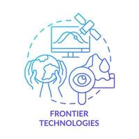 icono de concepto de gradiente azul de tecnología de frontera vector