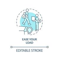 Ease your load turquoise concept icon vector