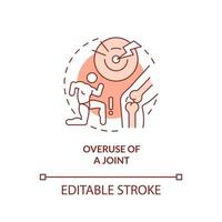 Overuse of joint terracotta concept icon vector