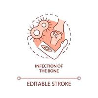 Infection of bone terracotta concept icon vector