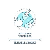 Eat lots of vegetables turquoise concept icon vector