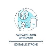 Take collagen supplement turquoise concept icon vector