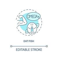 Eat fish turquoise concept icon vector