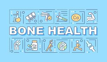 Bone health word concepts turquoise banner vector