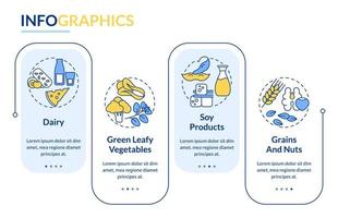 Key bone health nutrients rectangle infographic template vector