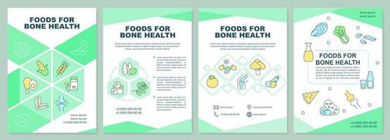 Foods for bone health green brochure template vector