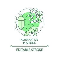 Alternative proteins green concept icon vector