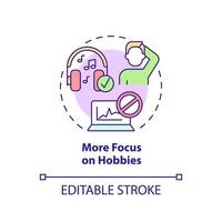 More focus on hobbies concept icon vector